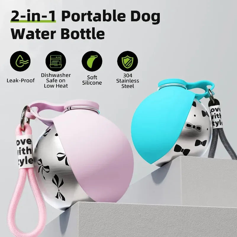 Cute Paw 2-in-1 Portable Dog Water Bottle